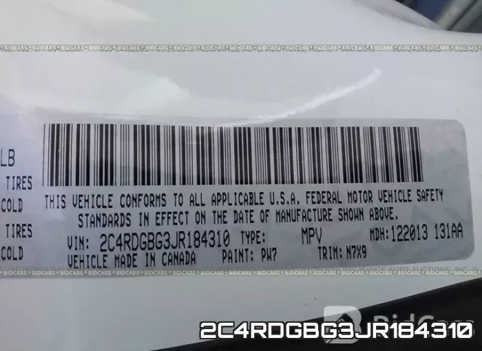 2C4RDGBG3JR184310 фото 10