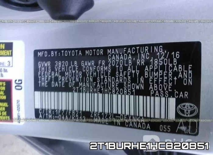 2T1BURHE1HC820851 фото 10