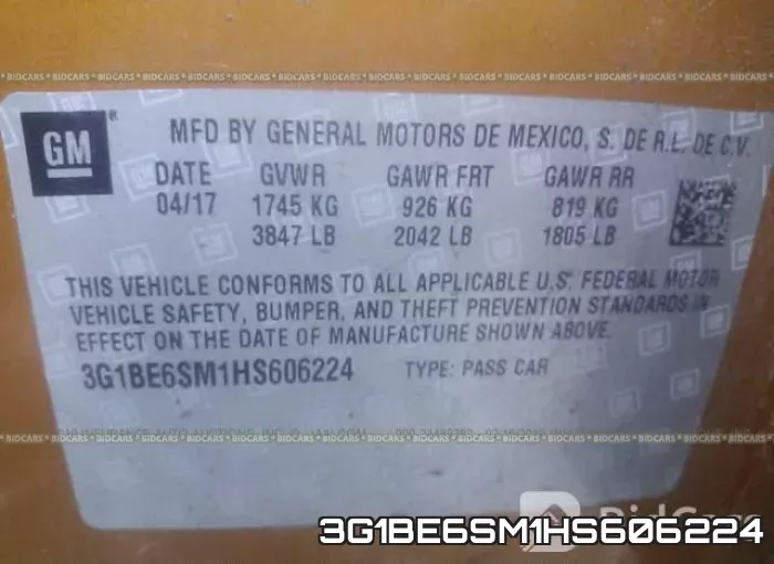 3G1BE6SM1HS606224 фото 10