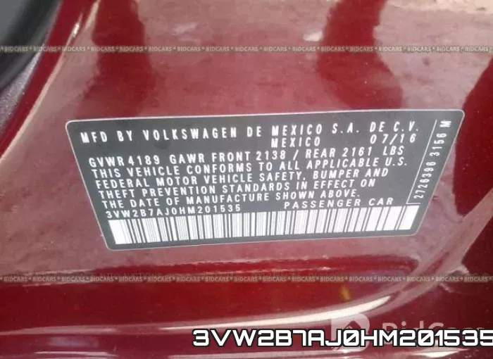 3VW2B7AJ0HM201535 фото 10