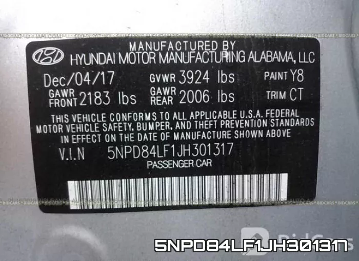 5NPD84LF1JH301317 фото 10