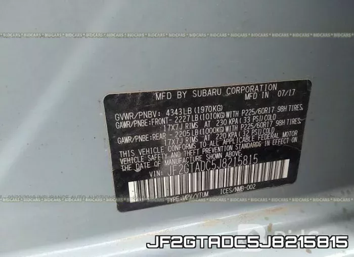 JF2GTADC5J8215815 фото 10