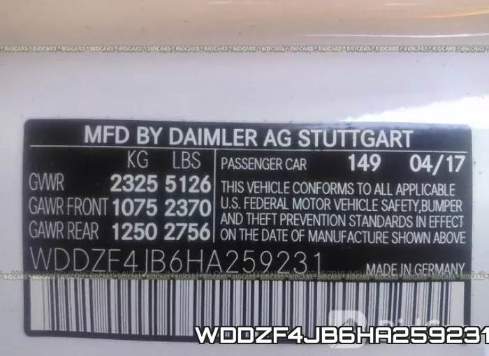 WDDZF4JB6HA259231 фото 10