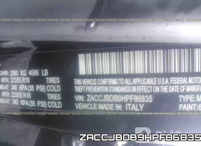 ZACCJBDB9HPF86835 фото 10
