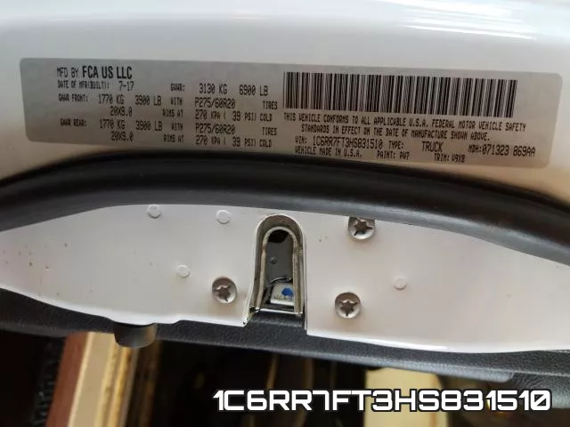1C6RR7FT3HS831510 фото 2