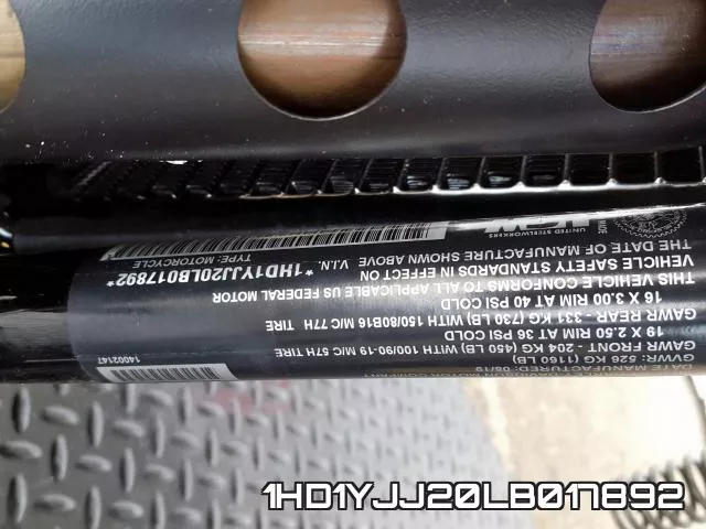 1HD1YJJ20LB017892 фото 2