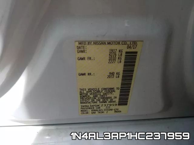 1N4AL3AP1HC237959 фото 2