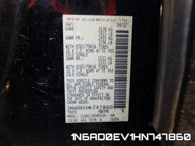 1N6AD0EV1HN747860 фото 2