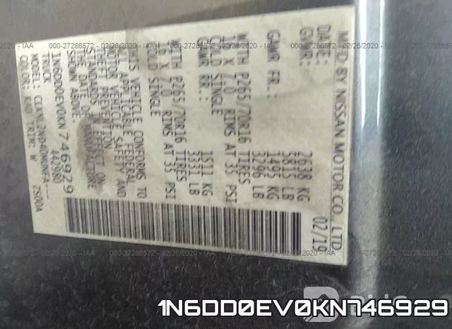 1N6DD0EV0KN746929 фото 10