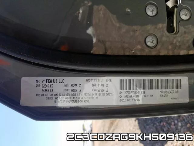 2C3CDZAG9KH509136 фото 2
