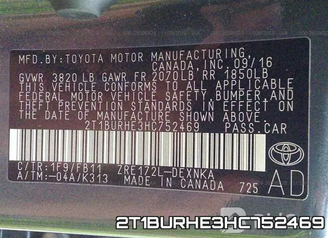 2T1BURHE3HC752469 фото 10