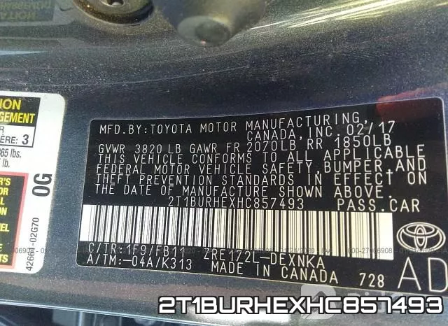2T1BURHEXHC857493 фото 10