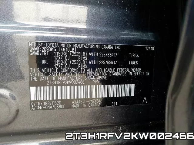 2T3H1RFV2KW002466 фото 2