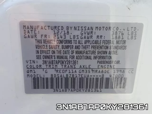 3N1AB7AP0KY281361 фото 2
