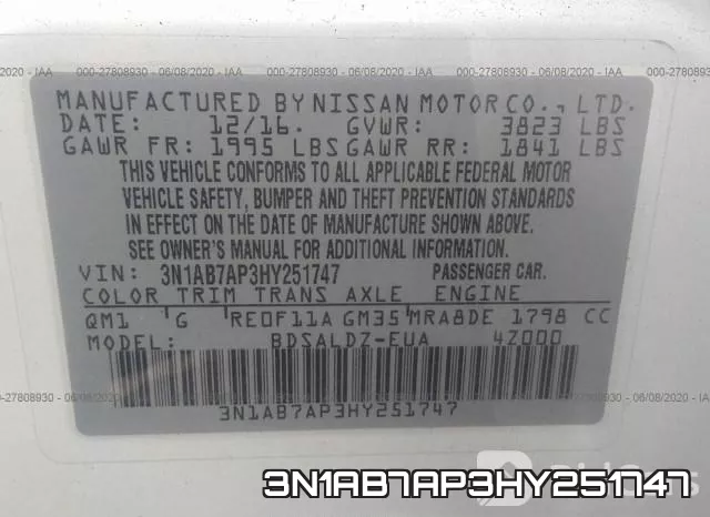 3N1AB7AP3HY251747 фото 10