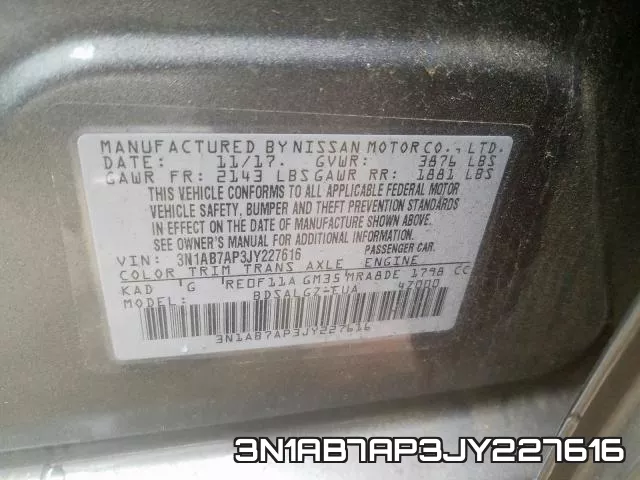 3N1AB7AP3JY227616 фото 2