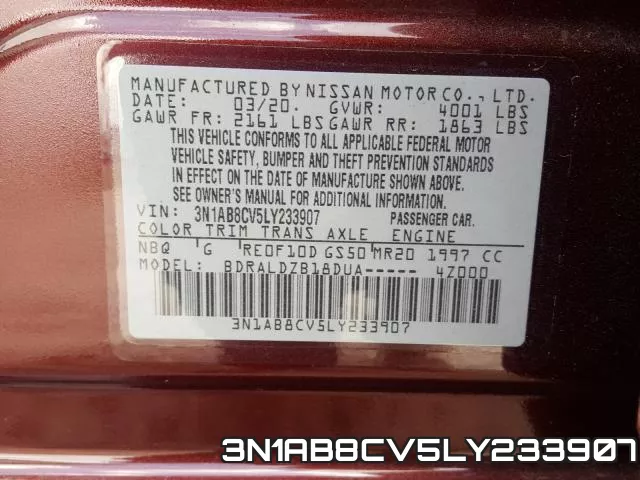 3N1AB8CV5LY233907 фото 2