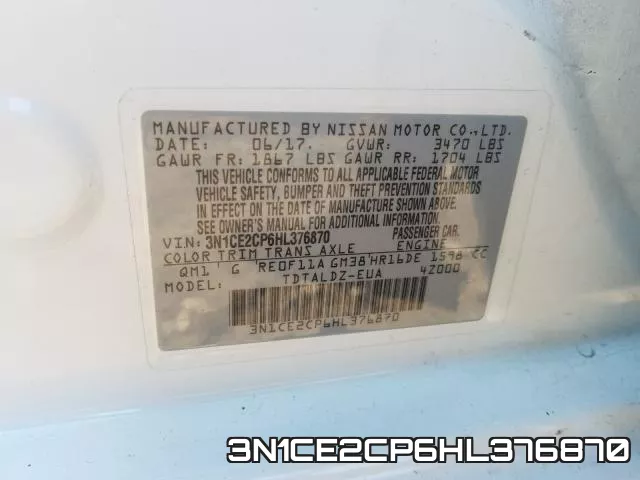 3N1CE2CP6HL376870 фото 2