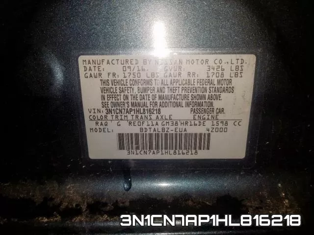 3N1CN7AP1HL816218 фото 2