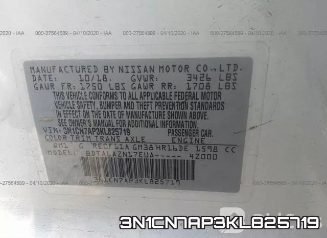 3N1CN7AP3KL825719 фото 10