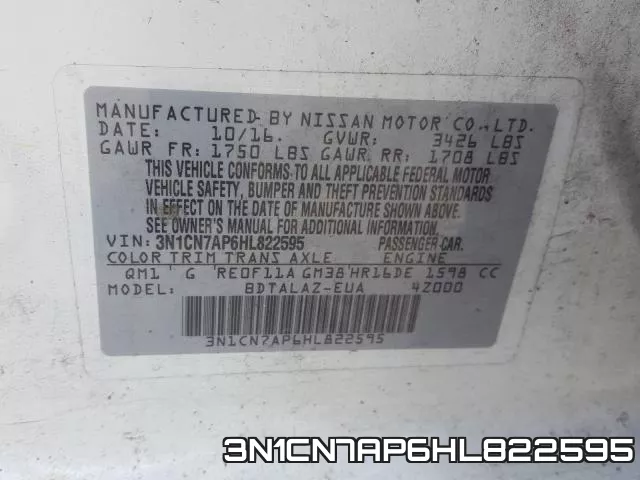 3N1CN7AP6HL822595 фото 2