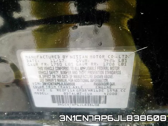 3N1CN7AP6JL838608 фото 2