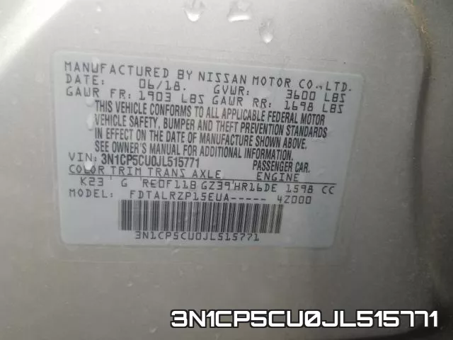 3N1CP5CU0JL515771 фото 2