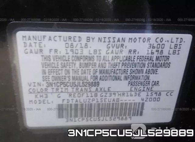 3N1CP5CU5JL529889 фото 10
