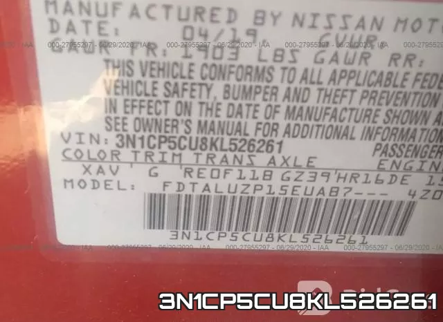 3N1CP5CU8KL526261 фото 10