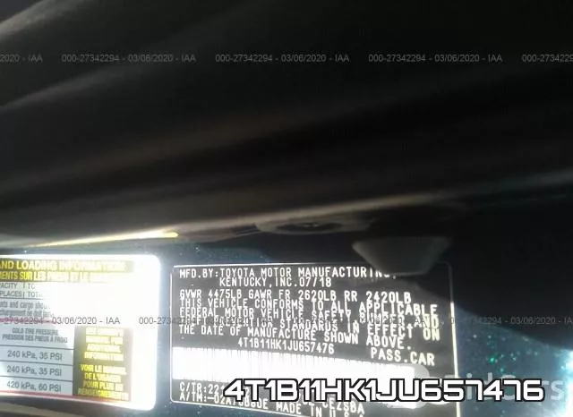 4T1B11HK1JU657476 фото 10
