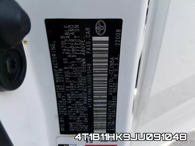 4T1B11HK9JU091048 фото 2