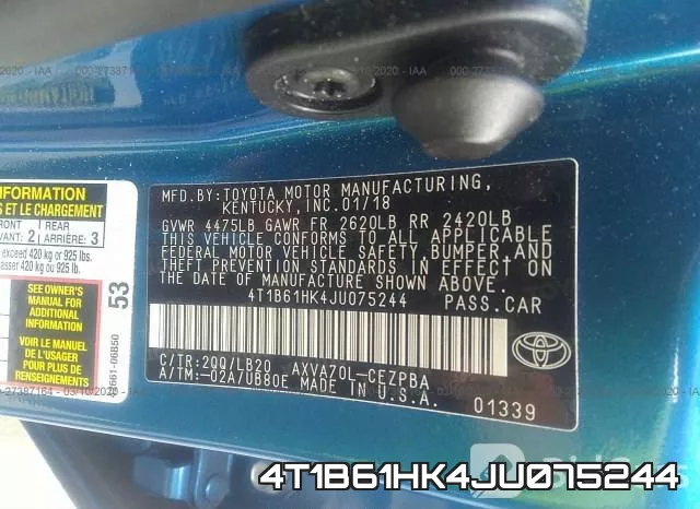 4T1B61HK4JU075244 фото 10