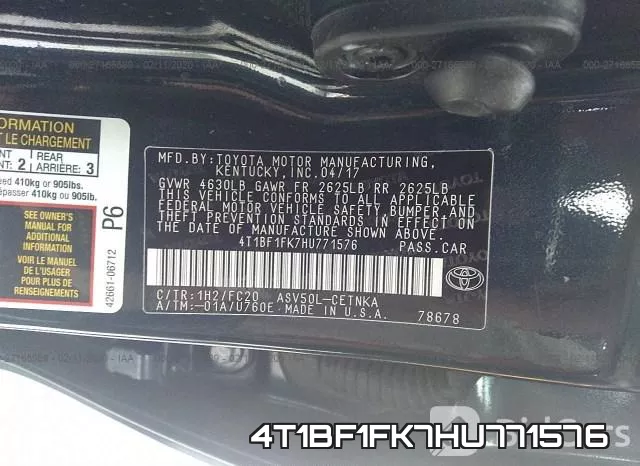4T1BF1FK7HU771576 фото 10