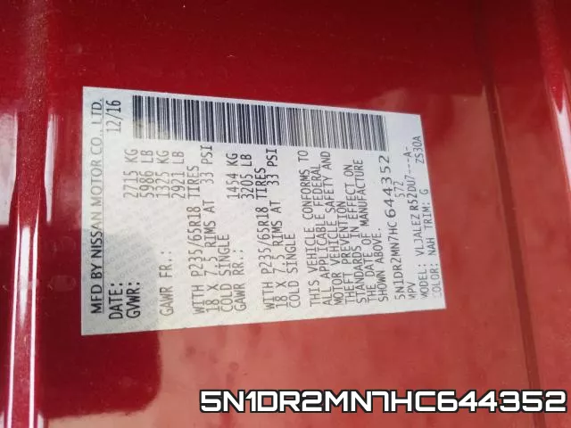 5N1DR2MN7HC644352 фото 2