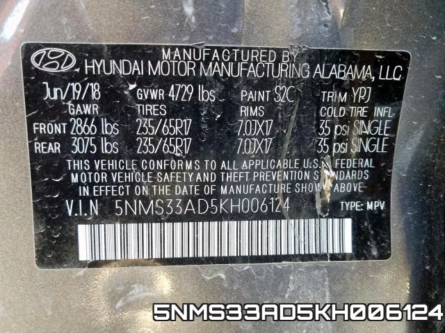 5NMS33AD5KH006124 фото 2