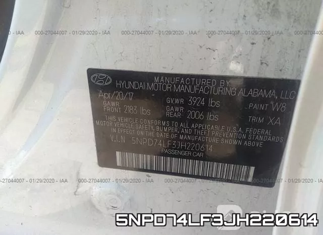 5NPD74LF3JH220614 фото 10