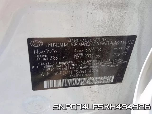5NPD74LF5KH434926 фото 2