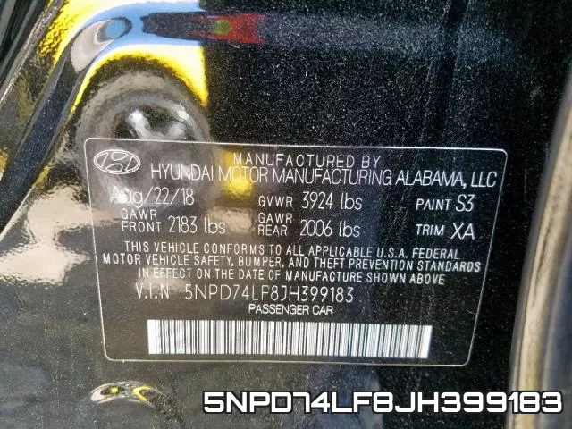 5NPD74LF8JH399183 фото 2