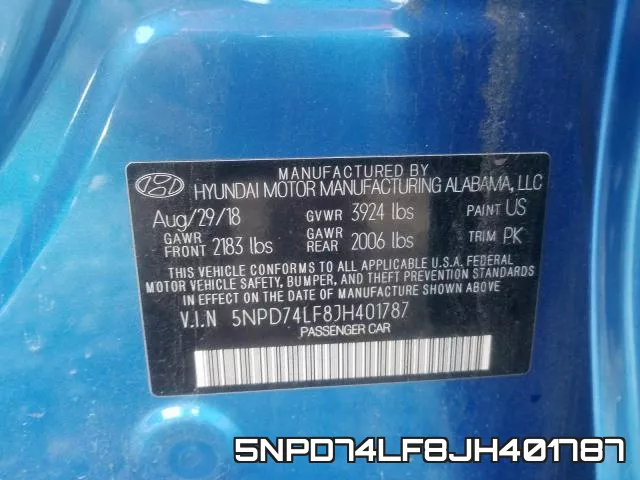 5NPD74LF8JH401787 фото 2