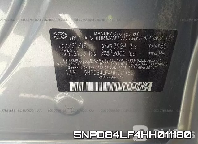 5NPD84LF4HH011180 фото 10