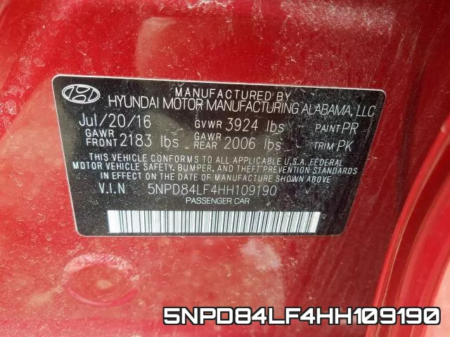 5NPD84LF4HH109190 фото 2