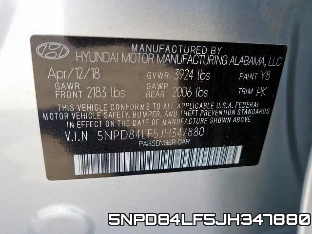 5NPD84LF5JH347880 фото 2