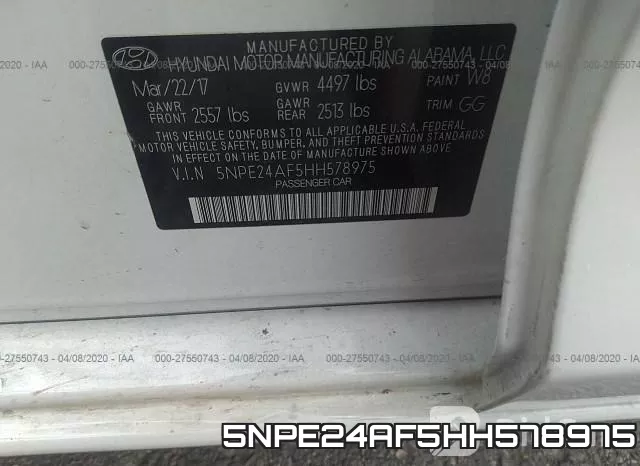 5NPE24AF5HH578975 фото 10