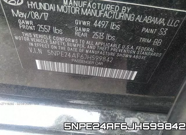 5NPE24AF6JH599842 фото 10