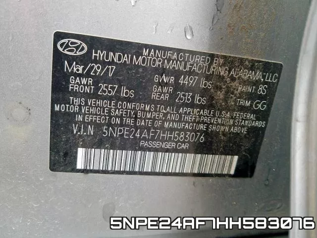 5NPE24AF7HH583076 фото 2