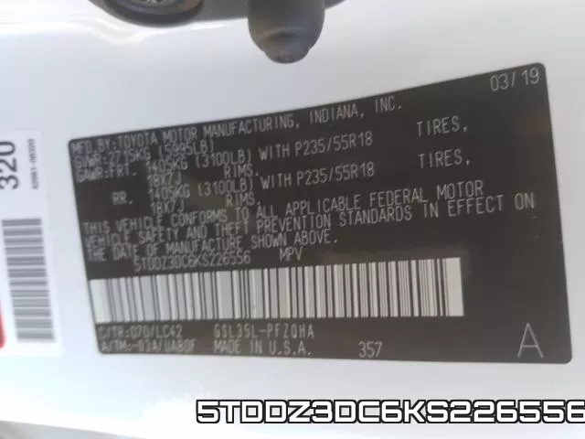 5TDDZ3DC6KS226556 фото 2