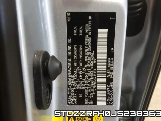 5TDZZRFH0JS238363 фото 2
