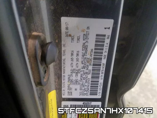 5TFCZ5AN7HX107415 фото 2