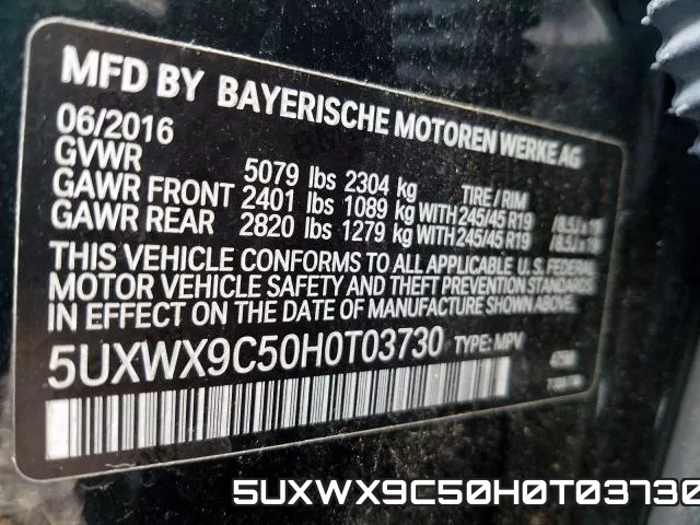 5UXWX9C50H0T03730 фото 2