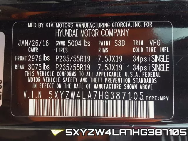 5XYZW4LA7HG387105 фото 2